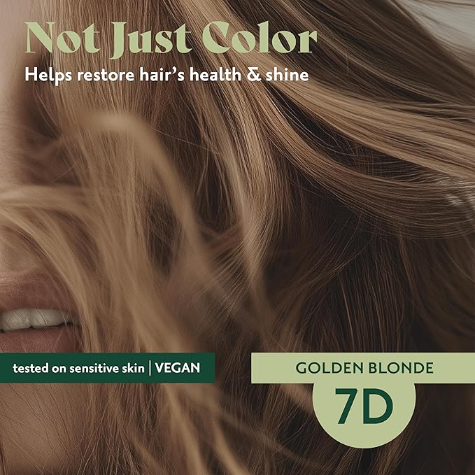 Herbatint Permanent Hair Dye For Women - 7D Golden Blonde - For Up To 100% Gray Coverage of Resistant Gray Hair - Ammonia-Free, Alcohol-Free & Vegan - Salon Influenced Hair Color 5.75 fl oz