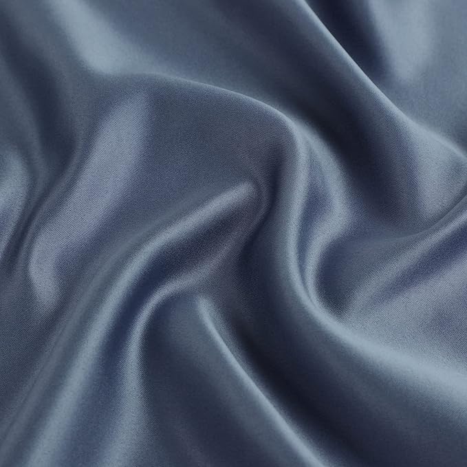 uxcell 2 Pack Silk Satin Pillowcase for Hair and Skin, Cool, Silky, Soft Breathable Pillow Cases Queen Size 20x30 Inch Sateen Pillowcase Slate Gray with Envelope Closure