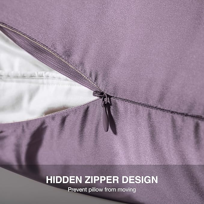 Mulberry Silk Pillowcase for Hair and Skin,Cooling Silk Pillow Case with Hidden Zipper,Allergen Proof Dual Sides Soft Breathable Smooth Silk Pillow Cover for Women (Pink Purple,Queen)