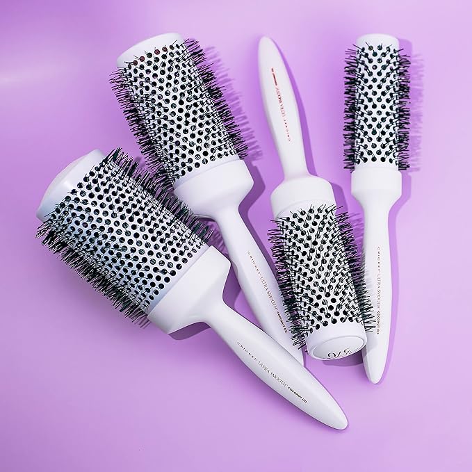 Cricket Ultra Smooth Coconut Thermal Hair Brush – 2” Ceramic Barrel, Coconut Oil and Keratin-Infused, Anti-Static Heat-Resistant Bristles, Textured Handle for Styling All Hair Types