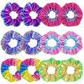 Neon Hair Scrunchies for Girls with Gift Box - 12Pcs Vibrant Rainbow Hair Ties for Birthday Party, Gymnastics & Club Gifts