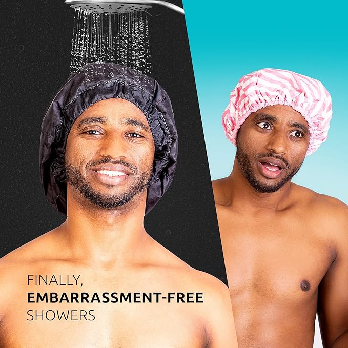Shower Cap for Men. Stay dry, stay manly. For dreadlocks, braids, curls and man-buns.