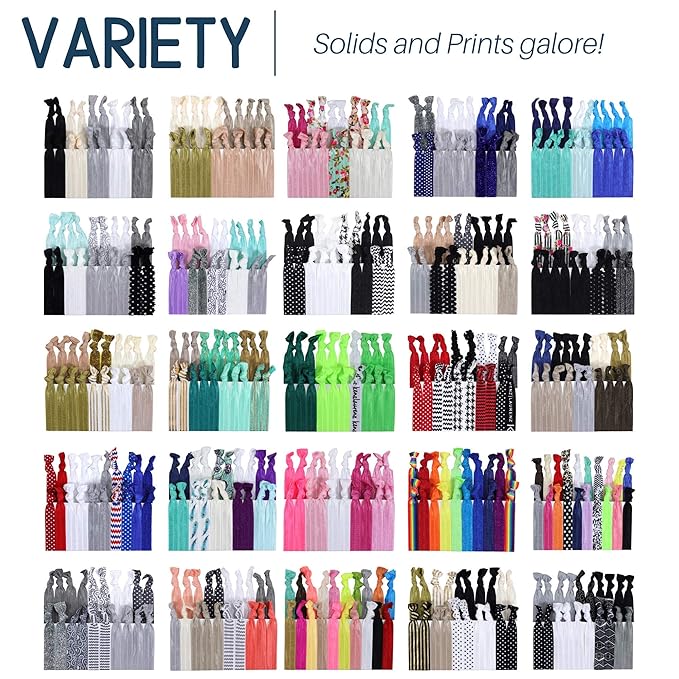 Kenz Laurenz Hair Ties Ponytail Holder Set No Crease Ribbon Bands - 20 Count - Neon Orange
