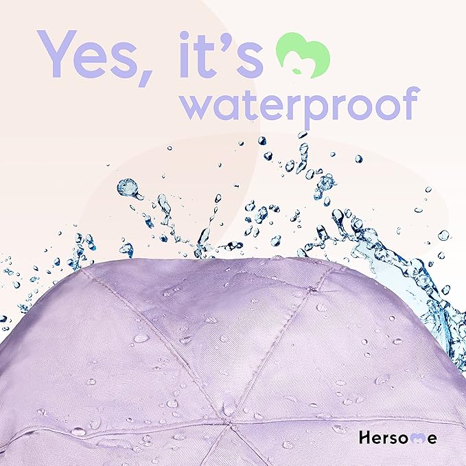 2 Premium Shower Cap for Women - 500+ Showers, 100% Waterproof, Double-Sided, For Long Hair & Great For Curls (Anti-Frizz) (Black & Purple)