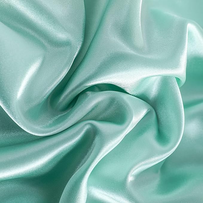 NTBAY 12 Pack Satin King Pillowcases for Hair and Skin, Luxurious and Silky Pillow Cases with Envelope Closure, 20 x 36 Inches, Light Blue