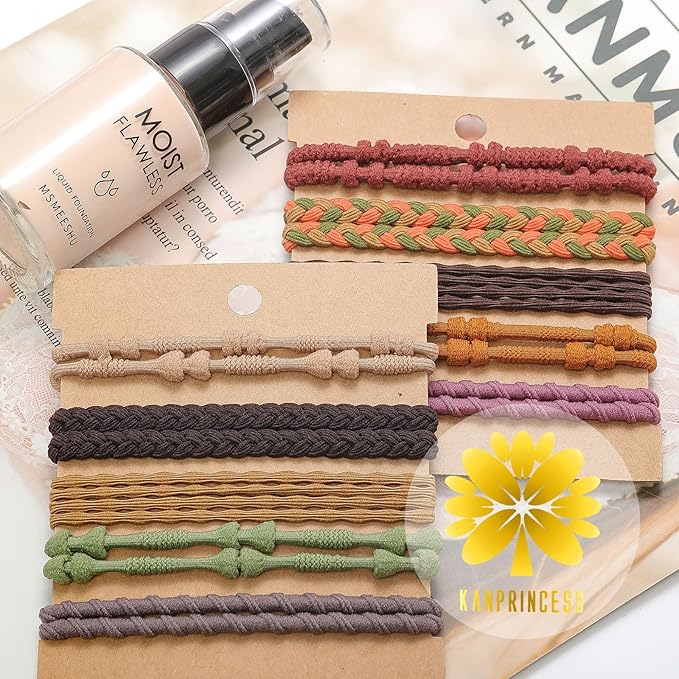 Boho Hair Ties For Girls, Bracelet Hair Ties For Women, Hair Tie Bracelet, Elastic Hair Bands For Ponytails, Ponytail Holder For Daily Life, Sport, Cooking, Working (20pcs)