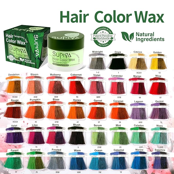 Temporary Hair Color Wax for Men or Women - SUPIYA Washable Purple Hair Wax Color Dye for Kids, All-Day Hold Disposable Hair Wax for Party, Cosplay & Daily (Velet Color #69)