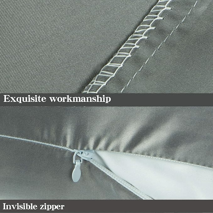 NTBAY Zippered Satin Pillow Cases for Hair and Skin, Luxury Standard Hidden Zipper Pillowcases Set of 2, 20x26 Inches, Dark Grey