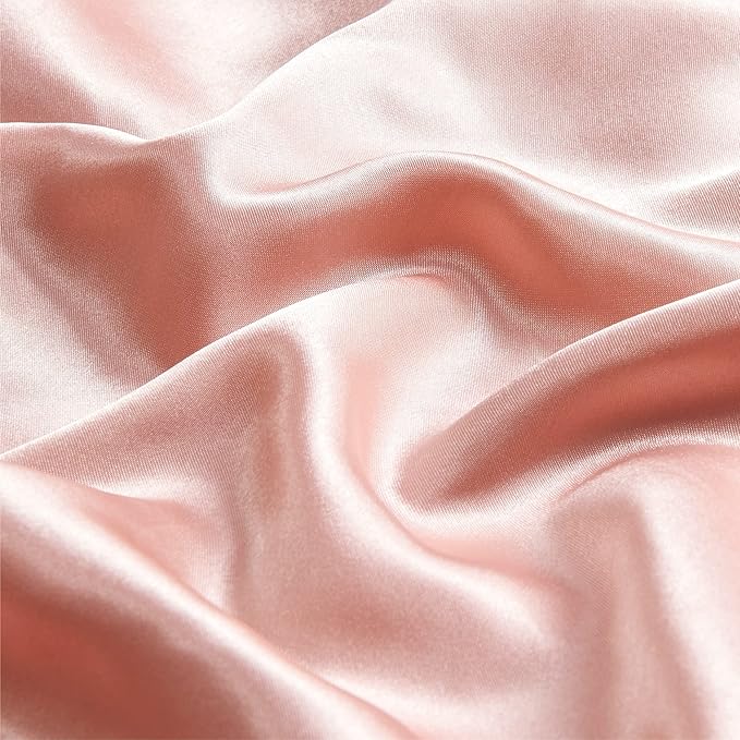 BEDELITE Satin Pillowcase with Zipper, Coral King Size Pillow Cases Set of 2, Super Soft and Cooling Similar to Silk Pillow Cases, Gift for Women Men(20x40 Inches)