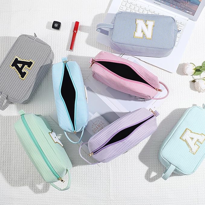 YOOLIFE Birthday Gifts - 21st 20th 30th 40th 50th 60th Birthday Gifts for Women, Happy Birthday Gifts, Personalized Birthday Gifts for Women, Monogram Initial Makeup Bag, Cosmetic Bag for Women S