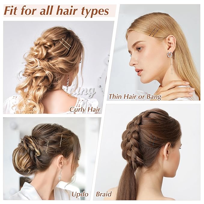 Bobby Pins 360 Pcs Brown Blonde Black Hair, 2 Inch Premium Secure Hold, Bulk with Storage Box, Women & Girls Styling