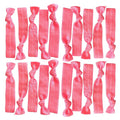 Kenz Laurenz Hair Ties Elastics Ponytail Holder Set, No Crease Ribbon Bands - Neon Pink (Pack of 20)