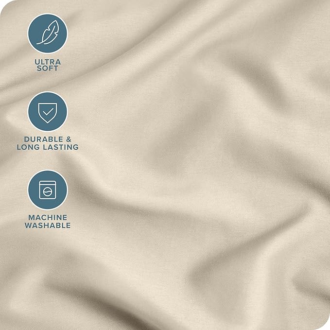 Bare Home Microfiber Pillow Cases - King 20x36 - Cooling Pillowcases - Double Brushed - Easy Care - Envelope Closure (King Pillowcase Set of 2, Sand)