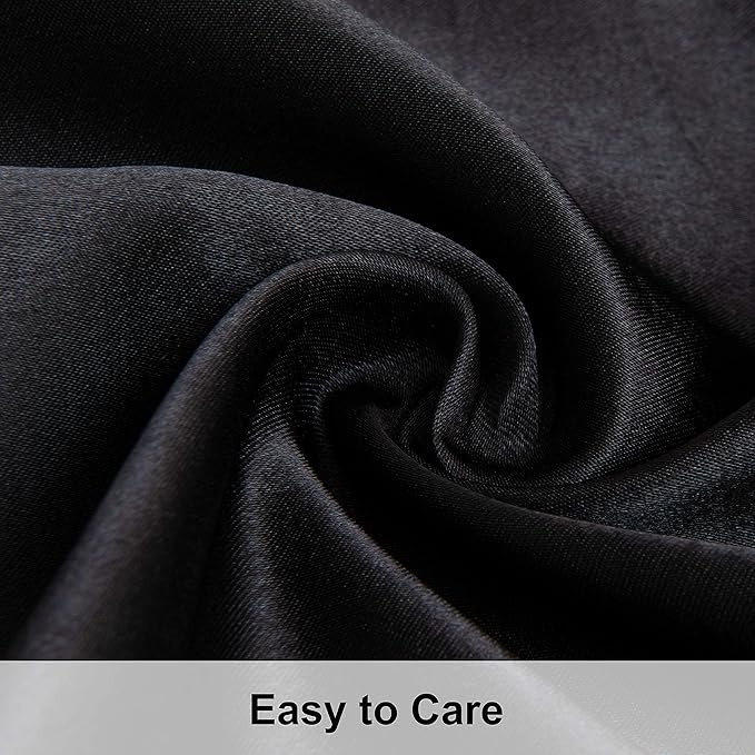 NTBAY 12 Pack Satin Standard Pillowcases for Hair and Skin, Luxurious and Silky Pillow Cases with Envelope Closure, 20x26 Inches, Black