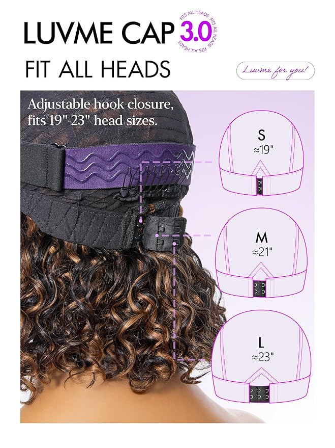 LUVME HAIR 100% Human Hair Wigs Curly Deep Wave Glueless Lace Front 14 Inches Pre Cut Plucked Hd Lace Short Wig Ready To Go Highlight Color Straight Bleached Knots Side Part Black Wigs