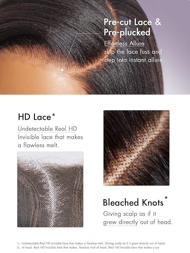 LUVME HAIR 14 Inch Light Yaki Straight Bob Wig Human Hair, Undetectable HD Lace Glueless Bob Wigs Human Hair Pre Plucked, Pre Cut Lace Wig Short Black Blunt Cut Bob Wigs 180 Density