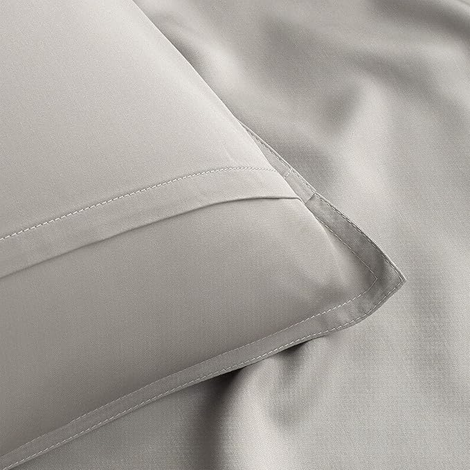 King Pillowcases by Pure Bamboo, Genuine 100% Organic Viscose Derived from Bamboo, Luxuriously Soft & Cooling, Double Stitching, Envelope Closure (2 King Pillowcases, Stripes)