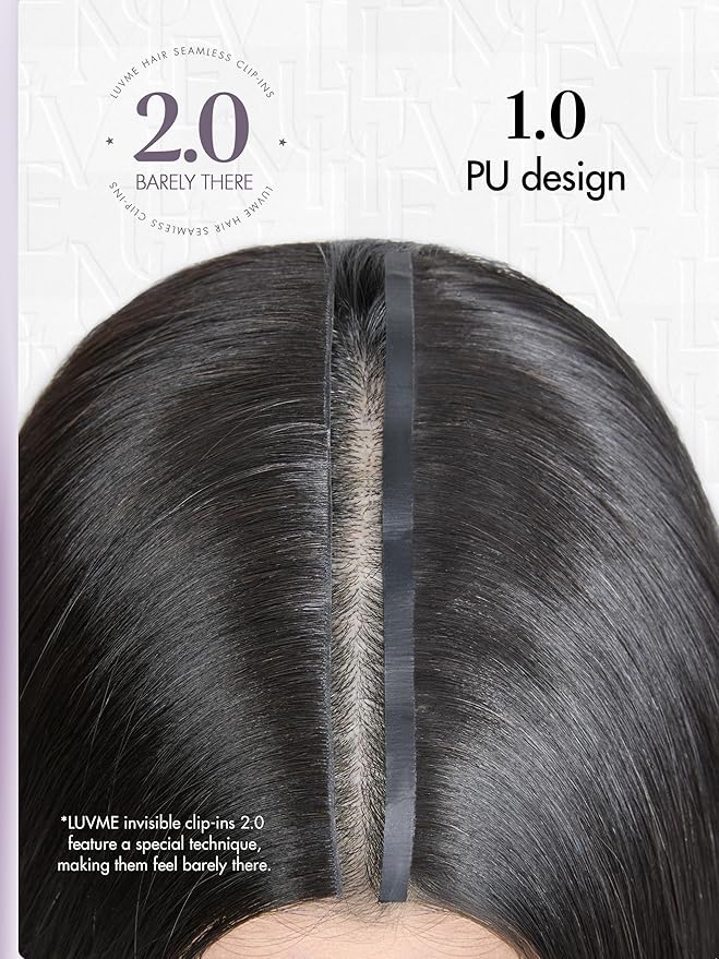 LUVME Invisible Clip in Hair Extensions Real Human Hair, 16 inch 2 Pack 220g 12Pcs, Natural Black Remy Human Hair Extensions Clip ins for Women, Natural Human Hair