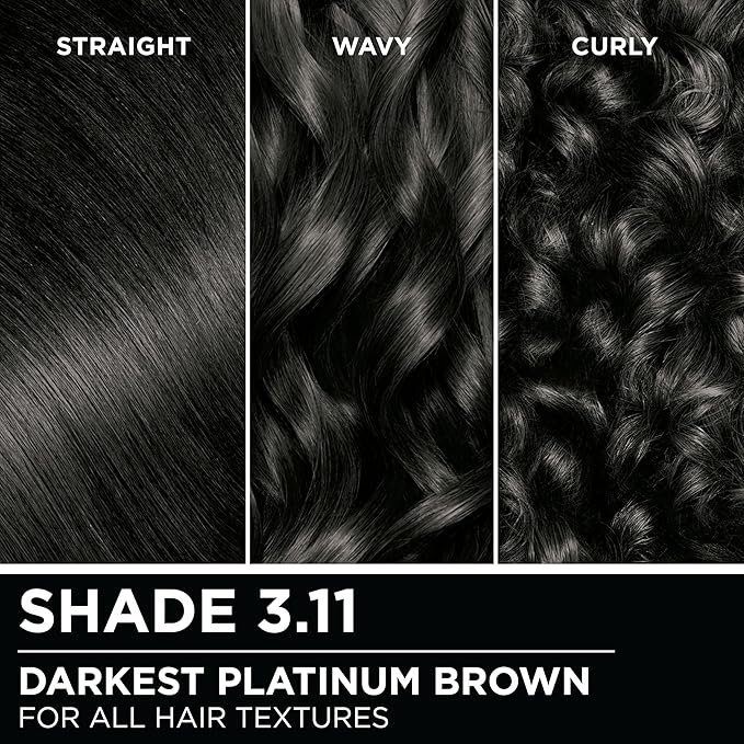 Garnier Hair Color Olia Ammonia-Free Brilliant Color Oil-Rich Permanent Hair Dye, 3.11 Darkest Platinum Brown, 1 Count (Packaging May Vary) (Pack of 2)