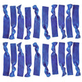 Kenz Laurenz Hair Ties 20 Elastics Ponytail Holder Set No Crease Ribbon Bands (Blue)
