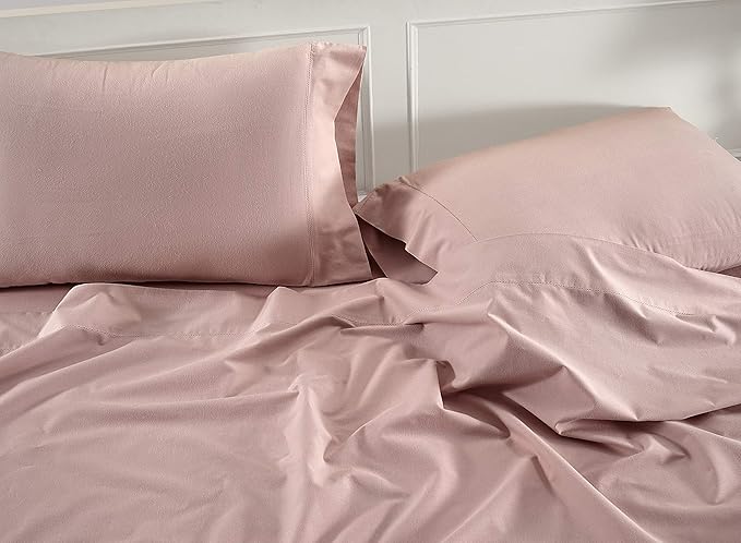 Lane Linen 100% Organic Cotton King Size Pillow Cases Set of 2 (20"x36") - Certified Organic Cotton Pillowcases - King Pillow Cases Set of 2 - Pink Dusty Rose