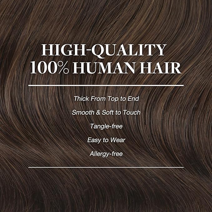 GOO GOO Clip in Hair Extensions Real Human Hair, Remy Human Hair Extensions Clip ins for Women, Natural Human Hair, 18inch 120g 7Pcs, 4A Chocolate Brown