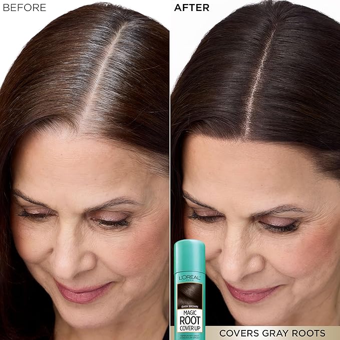 L'Oreal Paris Magic Root Cover Up Gray Concealer Spray Medium Brown 4 oz (2 pack)