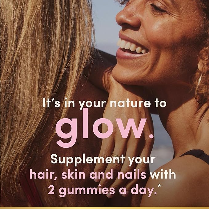 Nature's Bounty Optimal Solutions Hair, Skin and Nails Pectin Gummies, 2500 mcg Biotin Per Serving, No Stick Gummy, Vegetarian Formula, Strawberry Flavor, 200 Count, 100 Total Servings (Pack of 2)
