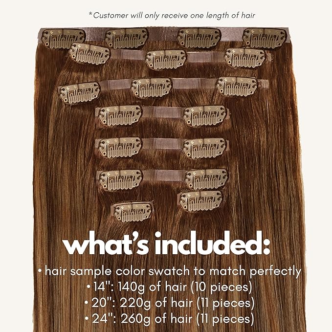 Irresistible Me Real Human Hair Extensions Clip Ins – 100% Human Hair Clip In Extensions for Length & Volume – Invisible Extension – Heat Resistant & Dyeable – Caramel Balayage, 14 Inches