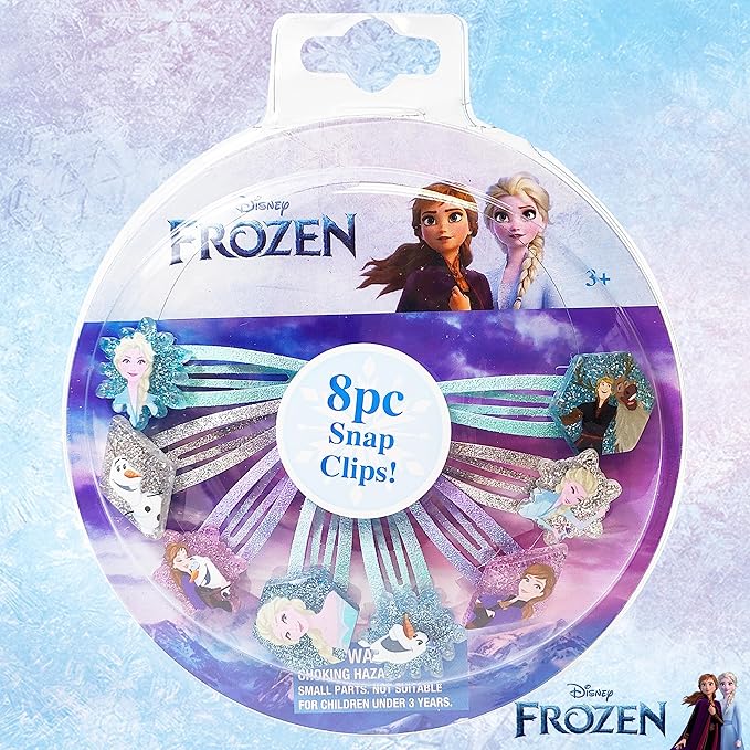 Disney Frozen Kids Hair Clips for Girls Snap Clips 8 Pack Multi Color Ages 3+