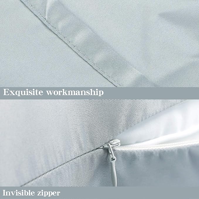 NTBAY Zippered Satin Body Pillow Pillowcase, Silky Slip Cooling Body Pillow Cover, Long Side Hidden Zipper, 20x54 Inches, Silver Grey
