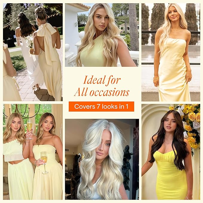 Full Shine Seamless Clip in Hair Extensions Human Hair, Highlights Blonde to Ash Blonde Real Hair Extensions Clip in, Seamless Wefts for Thin Hair Add Volume, 4Pcs 16Inch 65 grams