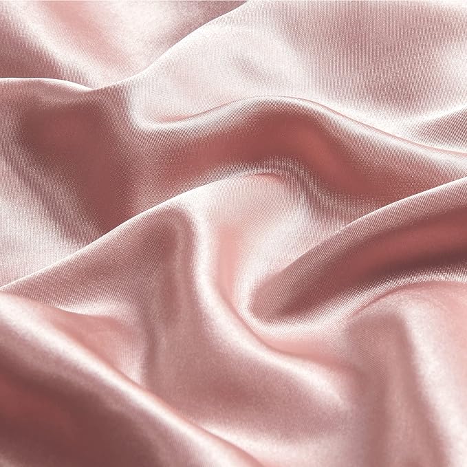 BEDELITE Satin Body Pillow Cover, Super Soft and Cooling Body Pillow Pillowcase for Hair and Skin, Breathable Silky Full Long Pillowcase Cover(20"x54", Rose Pink)