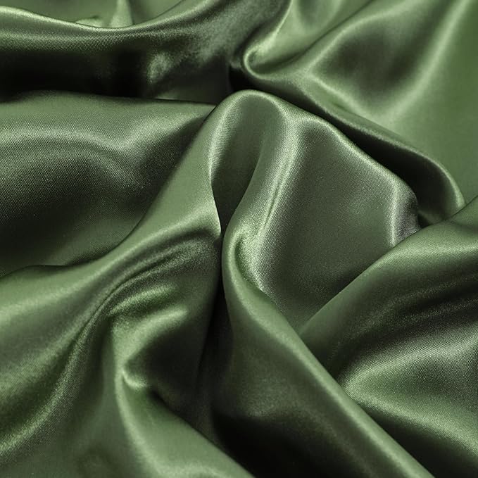 NTBAY Satin Body Pillowcase for Hair and Skin, Luxurious and Silky Pillow case with Envelope Closure, 20x54 Inches, Olive Green