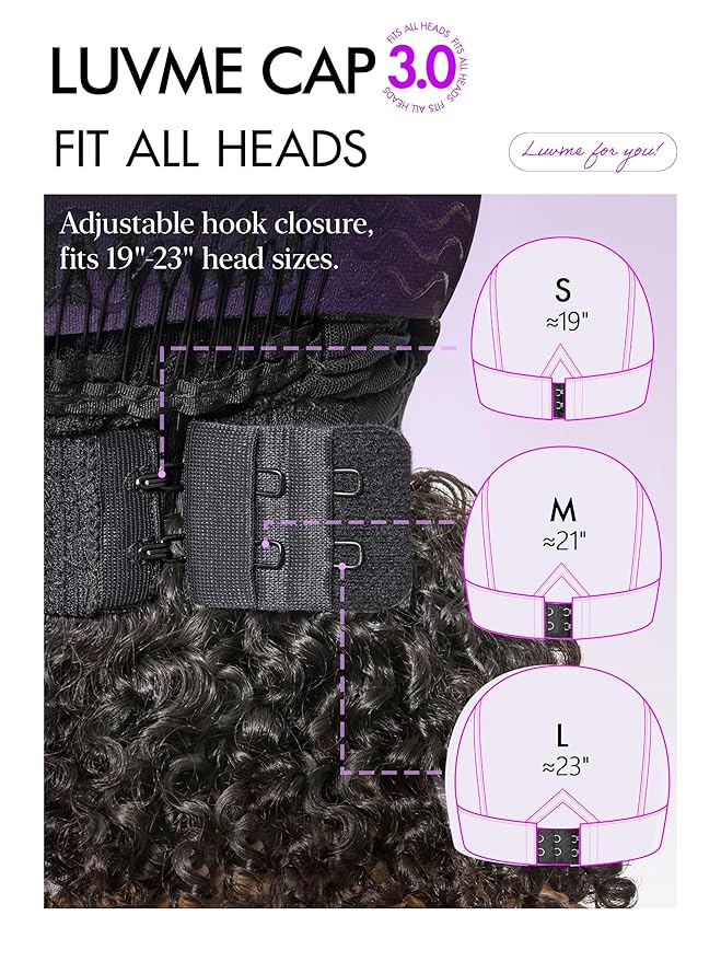 LUVME HAIR 7x6 HD Lace All-Day Comfort Burmese Messy Curly Wig PartingMax Lace Wigs Lace Front Wigs Human Hair Pre Cut Plucked Lace Frontal Glueless 26 Inches Natural Black Color