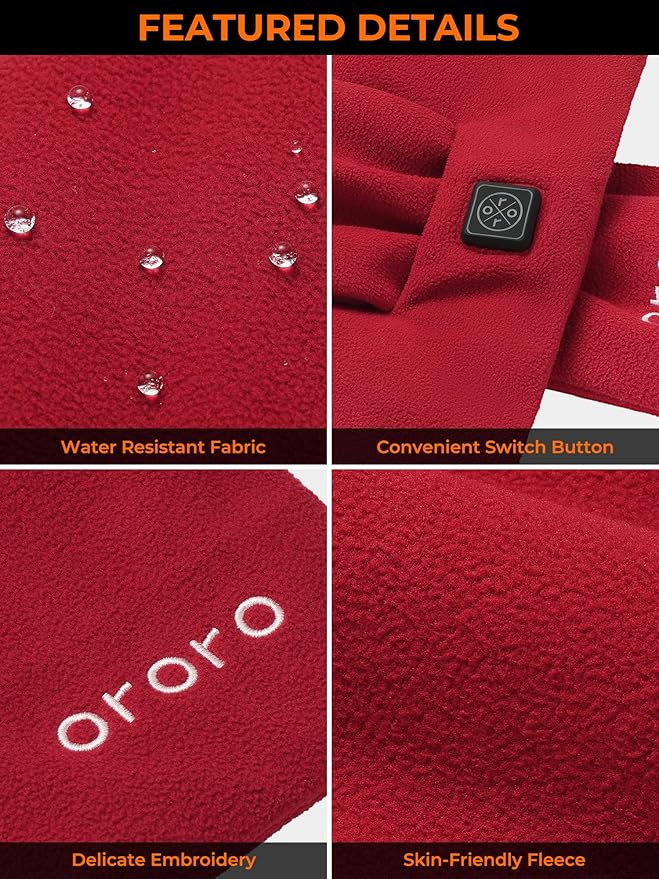 ORORO Heated Scarf, Up to 12 Hours of Warmth, Heated Neck Warmer with Rechargeable Battery
