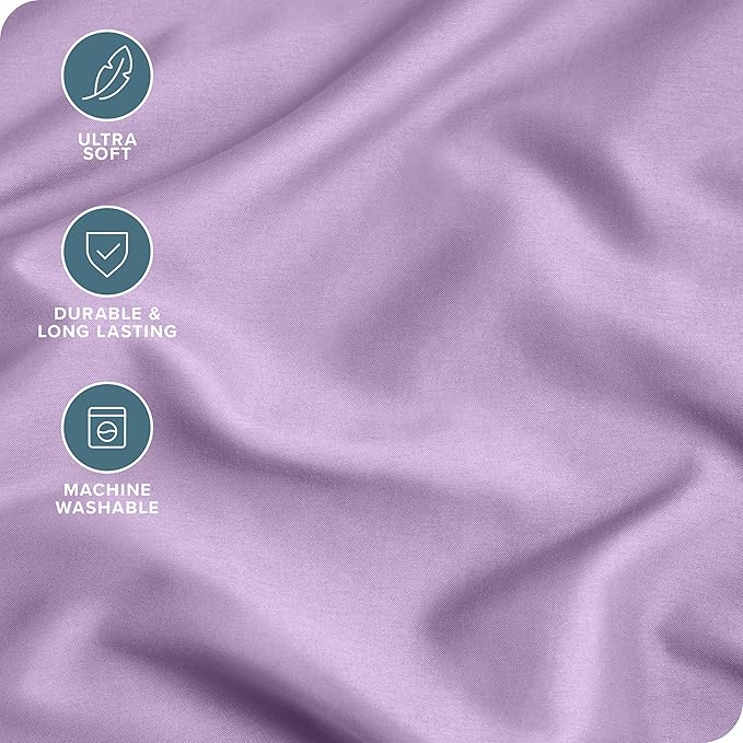 Bare Home Microfiber Bulk Pillow Cases - King Set of 4 - Cooling Pillowcases - Double Brushed - Lavender Pillowcases 4 Pack - Easy Care (King - 4 Pack, Lavender)