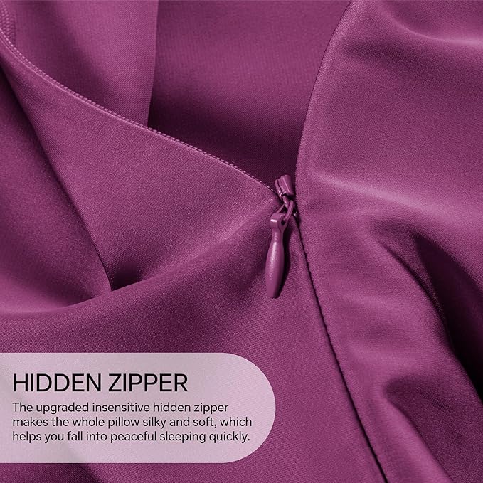 INFIIXSO Mulberry Silk Pillowcase for Hair and Skin, Silk Pillow Cases Queen Size with Hidden Zipper 20x30 Inches, Extraordinary Smooth and Soft Cooling Pillow Cases for Hot Sleepers(Purple, 1 Pack)