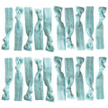 Kenz Laurenz Hair Ties Ponytail Holder Set No Crease Ribbon Bands - 20 Count - Light Blue