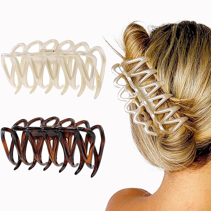 Camila Paris CP3521 French Large Hair Clips for Women Thick Hair for Long Wavy Curly Hair, Girls Hair Claw Clips Styling Big Hair Clip for Thick Hair, Strong Hold No Slip Grip Claw Clip Made in France