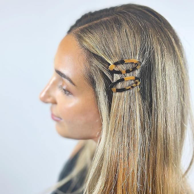 Camila Paris CP1993/2 French Hair Barrette Clip for Women, Handmade, Side Slide-in Metal-Free Closure Strong Hold Grip Hair Clips for Girls, No Slip Durable Styling Hair Accessories, Made in France