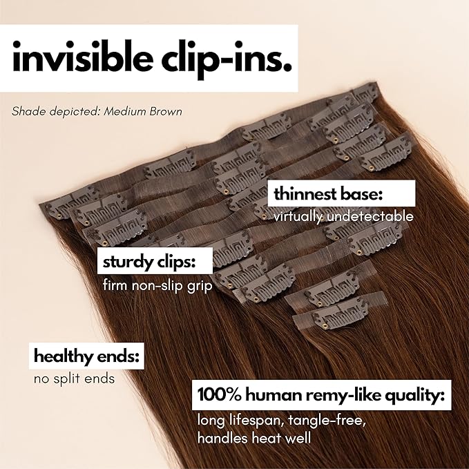 Irresistible Me 3A Curls Real Human Hair Extensions Clip Ins – 100% Human Hair Clip In Extensions for Length & Volume– Invisible Extension –Heat Resistant & Dyeable –Chocolate Brown, 14 Inches