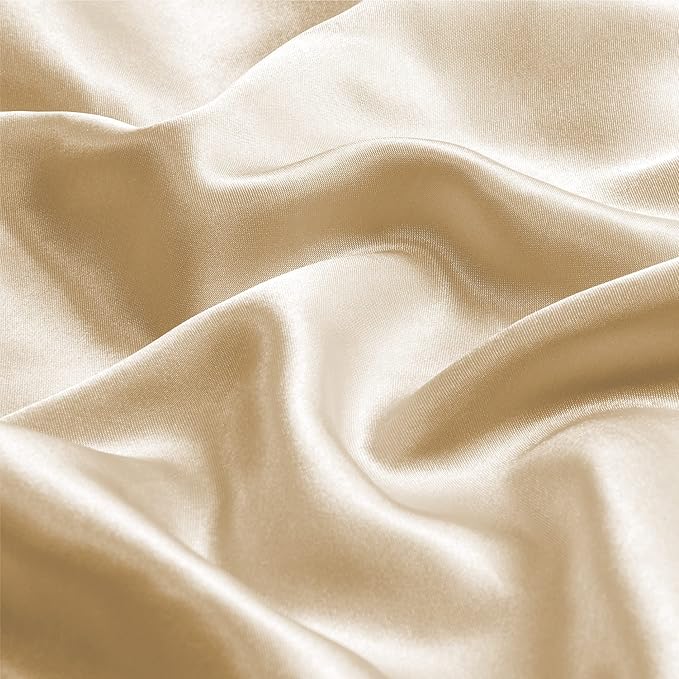 BEDELITE Satin Body Pillow Cover, Super Soft and Cooling Body Pillow Pillowcase for Hair and Skin, Breathable Silky Full Long Pillowcase Cover(20"x54", Champagne)