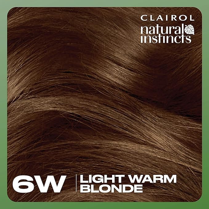 Clairol Natural Instincts Demi-Permanent Hair Dye, 6W Light Warm Brown Hair Color, Pack of 1