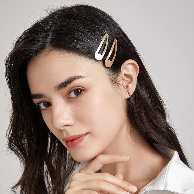 Dofash Snap Hair Clips Metal Grips 5CM/2IN Claw Clips for Thin Hair Basic Hair Accessories Hair Clips for Women (Black)