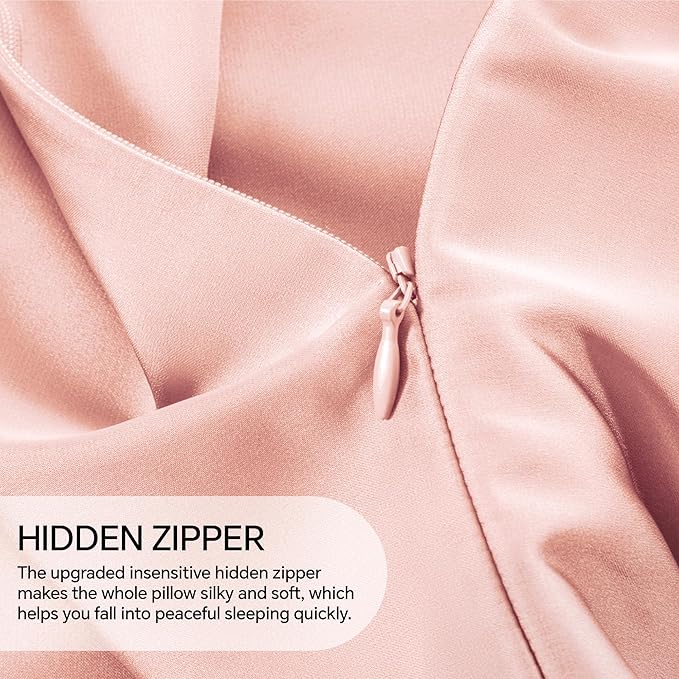 INFIIXSO Silk Pillow Cases 2 Pack Standard Size, Ultra Smooth & Soft Mulberry Silk Pillow Case for Hair and Skin, Breathable Cooling Silk Pillowcase with Hidden Zipper (Coral, 20x26 Inches)