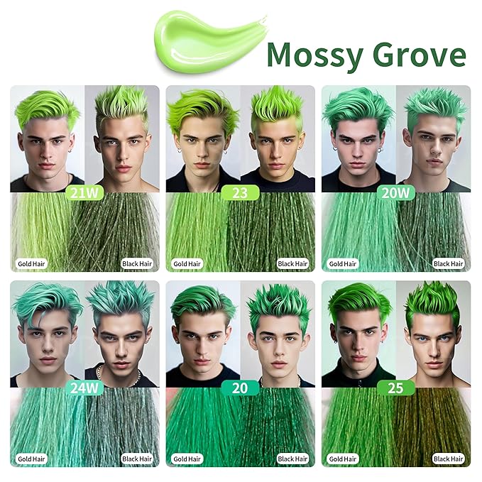 Temporary Hair Color Wax for Men - SUPIYA Washable Hair Wax Color for Kids, All-Day Hold Disposable Green Hair Dye Color for Christmas, Cosplay & Daily (Mint Color #23)