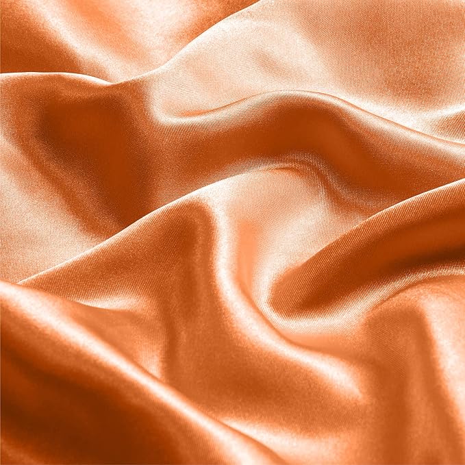 BEDELITE Satin Pillowcase with Zipper 2 Pack, Burnt Orange Pillow Cases Standard Size, Super Soft and Cooling Similar to Silk Pillow Cases, Gift for Women Men(20x26 Inches)