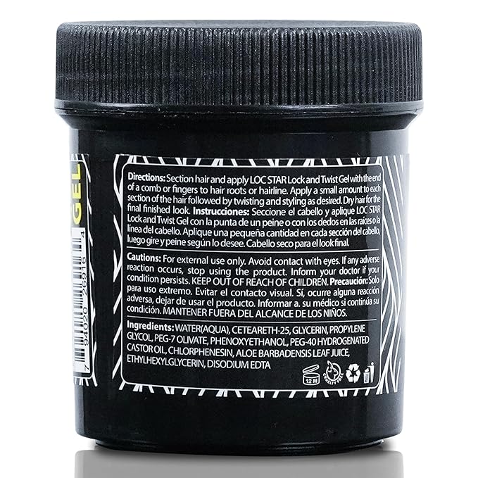 Loc Star Braid & Loc Gel, 3.4 fl oz, 24 pcs | Extreme Hold for Braids, Locs, Twists, Cornrows & Edges | Smooths & Tames Frizz | No Heavy Residue | Long-Lasting | With Aloe Vera