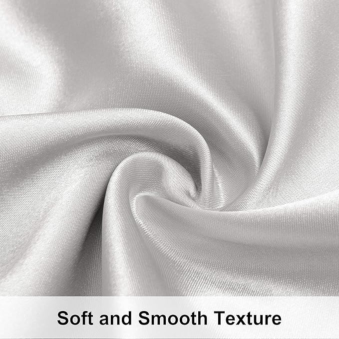 NTBAY 2 Pack Satin Standard Pillowcases for Hair and Skin, Luxurious and Silky Pillow Cases with Envelope Closure, 20x26 Inches, Silver Grey